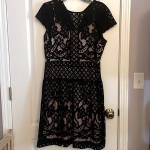 Size 12 Black and Pink Worthington Lace dress